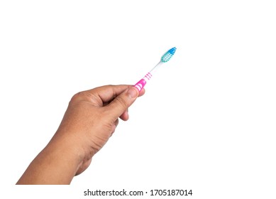 Hand toothbrush handle holding for oral health Isolated background screw clipingpart - Shutterstock ID 1705187014