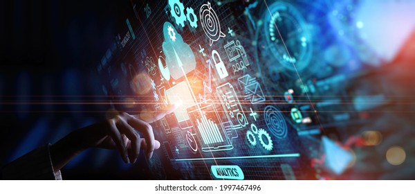 Hand touching Business data analytics process management with KPI financial charts and graph and automated marketing dashboard and ERP concept - Powered by Shutterstock - Get 15% off with code: PIKWIZARD15