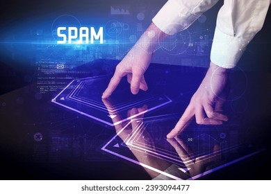 Hand touching digital table concept concept