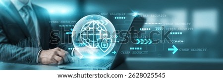 Hand touching laptop network connection on cybersecurity, technology, and futuristic concepts, highlighting the importance of data protection and advanced digital security measures.