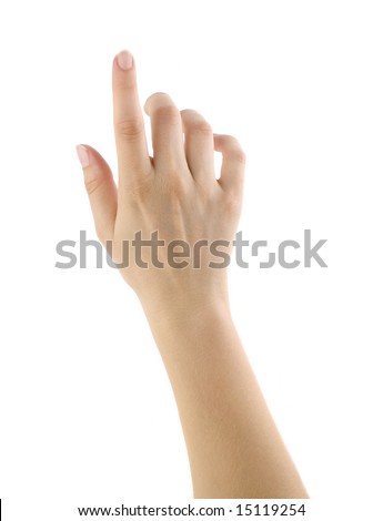 hand touching screen