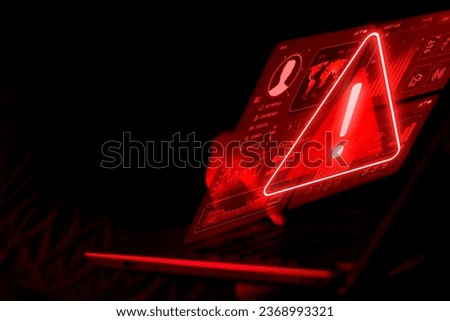 A hand is touching the screen to warn of an abnormality due to a hacker attack. Cyber ​​Anomaly Notification cyber attack,hacker attack maintenance concept and hacking cybersecurity 