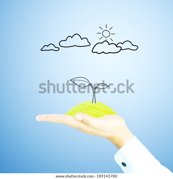 hand with tree decrease global warming,\
photosynthesis, carbon dioxide, oxygen\
