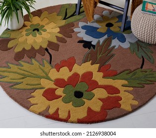 Hand Tufted Floral Living Room Rug.