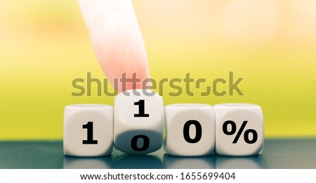 Hand turns dice and changes the expression 