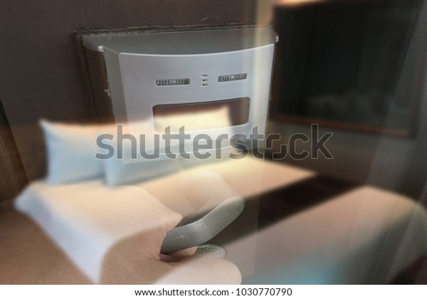 Hand Unlock Digital Door Lock On Stock Photo Edit Now