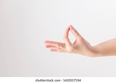 Hand Upturned Showing Thumb Forefinger Touch Stock Photo 1410557534 ...