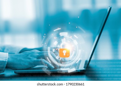 Hand using computer laptop by input password to login and access to computer system. Security in technology concept. - Powered by Shutterstock - Get 15% off with code: PIKWIZARD15