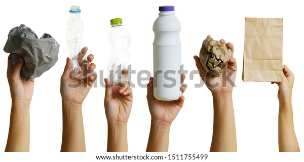 Hand Volunteer Holding Recyclable Waste Isolated Stock Photo (Edit Now ...