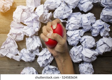 Hand Of A Woman Squeezing A Stress Ball