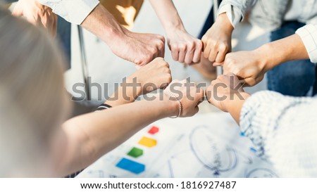 Hand for work together concept, Hand stack for business and service, Volunteer or teamwork togetherness, Concept connection of community and charity. Group of happy people or team participation.
