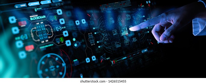 hand working with Business data analytics process management with KPI financial charts and graph marketing dashboard.