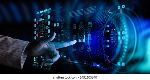 Hand Working Business Data Analytics Process Stock Photo 1451503640 ...