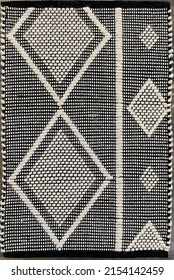 Hand Woven Geometric Modern Wool Area Rug.