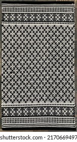 Hand Woven Textile Design Cotton Rug.