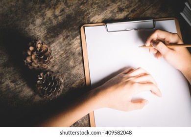 hand write in the notepad, education