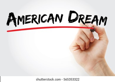 Hand Writing American Dream With Marker, Concept Background