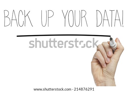 Hand writing back up your data on a white board