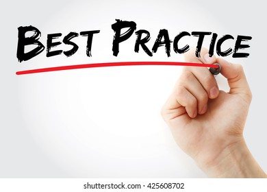 Hand Writing Best Practice With Red Marker, Business Concept