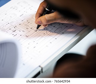 Hand writing circuit pattern guide line paper