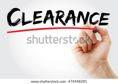 Hand writing Clearance with marker, concept background