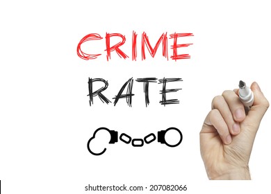 Hand Writing Crime Rate On A White Board