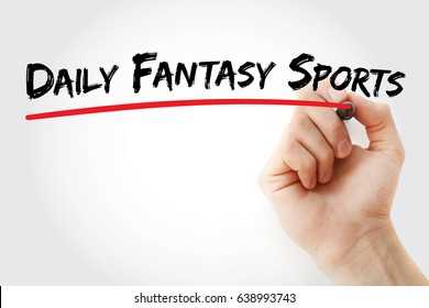 Hand Writing Daily Fantasy Sports With Marker, Concept Background