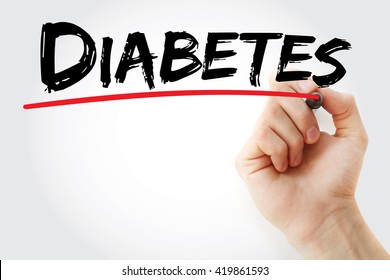 Hand Writing Diabetes Marker Health Concept Stock Photo 419861593 ...