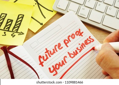 Hand Is Writing Future Proof Your Business.