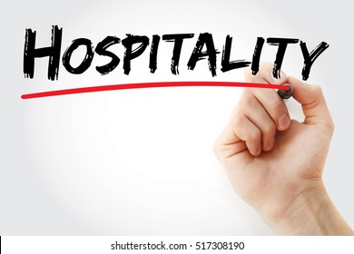 Hand Writing Hospitality With Marker, Concept Background