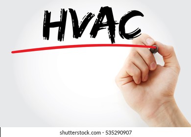 Hand Writing HVAC With Marker, Concept Background