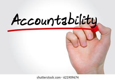 Hand Writing Inscription Accountability With Marker, Concept