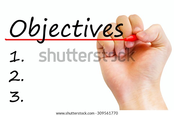 Hand Writing Inscription Objectives Marker Concept Stock Photo (Edit ...