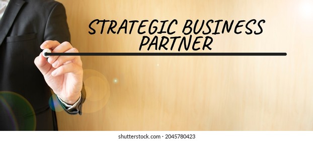 Hand Writing Inscription STRATEGIC BUSINESS PARTNER, With Marker,business Concept