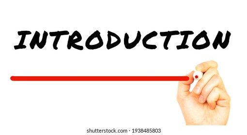 Hand Writing INTRODUCTION With Red Marker. Isolated On White Background. Business Concept.