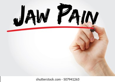 Hand Writing Jaw Pain With Marker, Concept Background