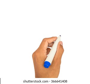 hand writing motion white isolated