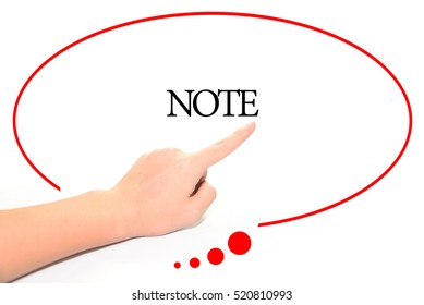 Hand writing NOTE  with the abstract background. The word NOTE represent the meaning of word as concept in stock photo.