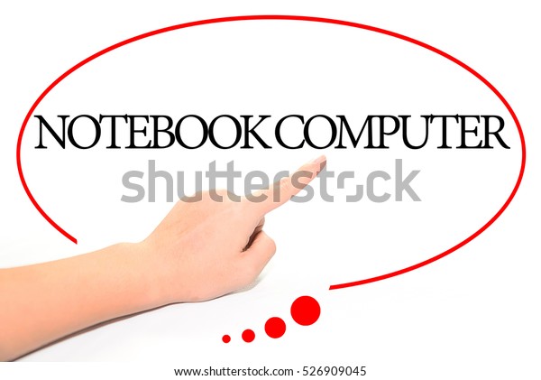 Hand Writing Notebook Computer Abstract Background Business Finance Stock Image