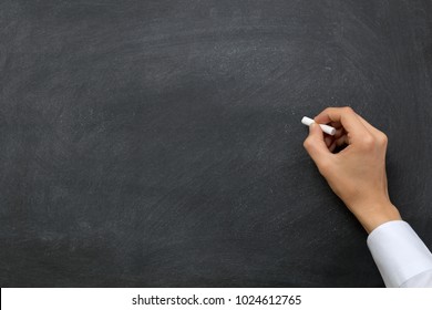 Hand Writing On Chalkboard / Blackboard