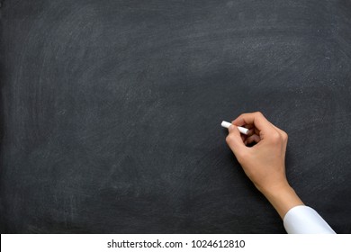 Hand Writing On Chalkboard / Blackboard