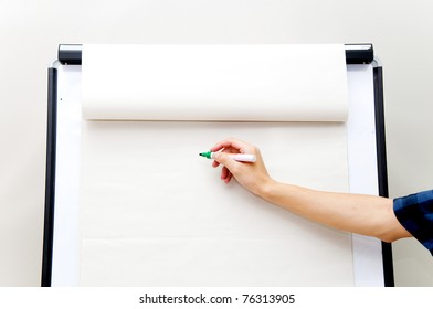 Hand Writing On Flip Chart Paper