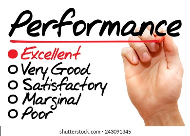 Hand writing Performance evaluation form, business concept