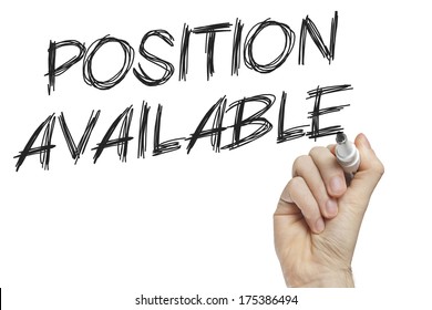 Hand Writing Position Available On A White Board - New Job Concept