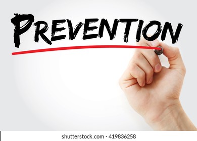 Hand Writing Prevention With Marker, Health Concept Background