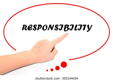 Hand Writing Responsibility Finger Pointing Word Stock Photo 503144434 ...