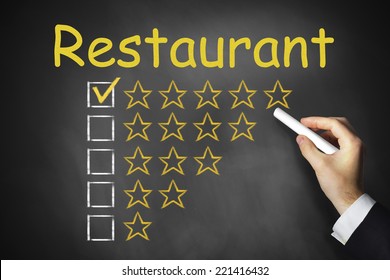 Hand Writing Restaurant Chalkboard Rating