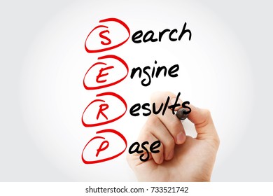 Hand Writing SERP - Search Engine Results Page Acronym With Marker, Concept Background