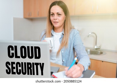 Hand writing sign Cloud Security. Business idea protection of data stored online from theft and deletion Sharing Experience Through Video Blogging, Learning New Knowledge Online