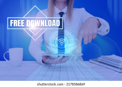 Hand writing sign Free Download. Conceptual photo Key in Transfigure Initialize Freebies Wireless Images Lady Pressing Screen Of Mobile Phone Showing The Futuristic Technology